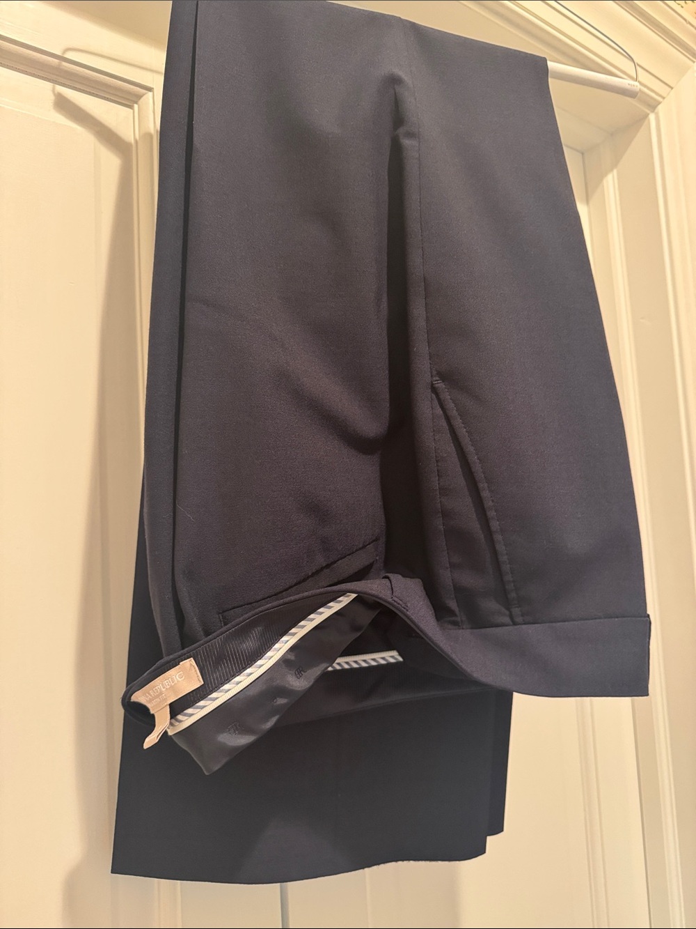 Banana Republic Lined Wool Blend Navy Boot Cut Trousers, Size 8
